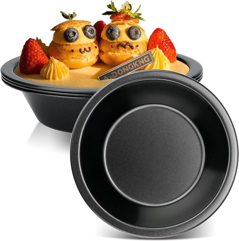 AmDONGKING 5 inch Pie Tin, 4 Pack Small Pie Pan for Oven and Instant Pot Baking - Image 1